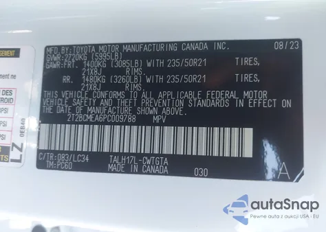 2023 Lexus Rx 500H F Sport Performance from USA, damaged, VIN 2T2BCMEA6PC009788